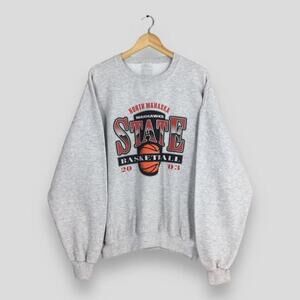 2003 Warhawks State Basketball Gray Sweatshirt 90S North Mahaska